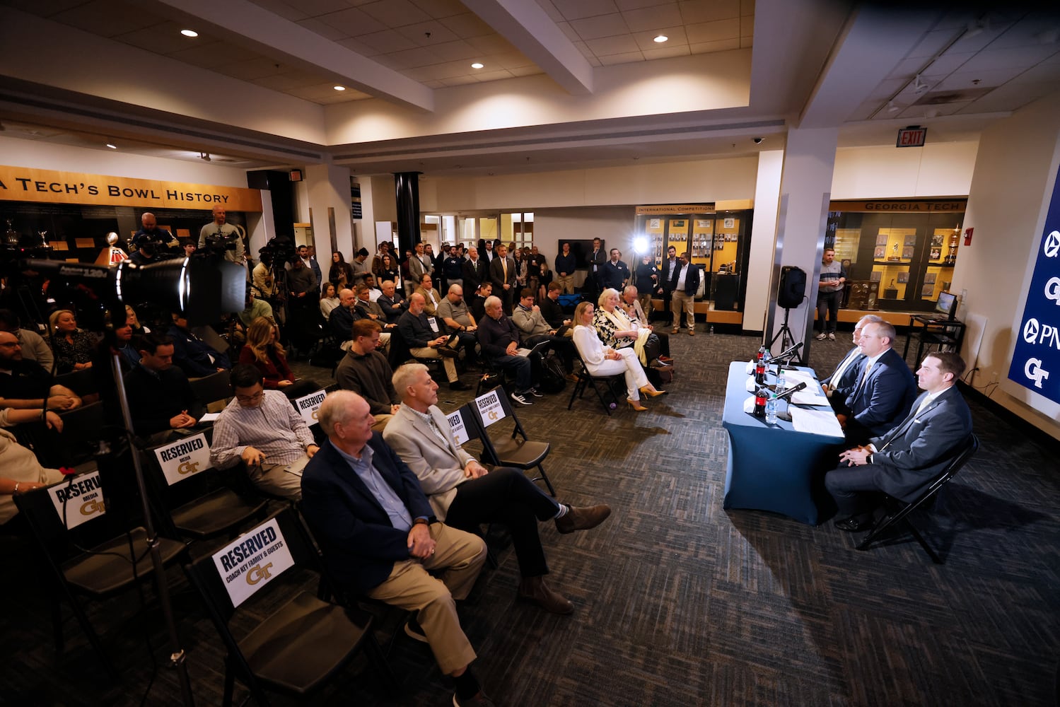 New Georgia Tech head football coach Brent Key addresses the media during his introductory news conference Monday,  Dec.r 5, 2022.
 Miguel Martinez / miguel.martinezjimenez@ajc.com