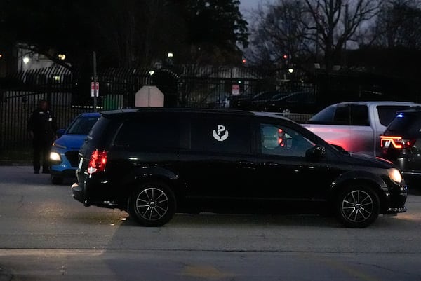 A hearse leaves the prison after the execution of South Carolina inmate Brad Sigmon, Friday, March 7, 2025, in Columbia, S.C. For the first time in 15 years a death row inmate in the U.S. was be executed by a firing squad. (AP Photo/Chris Carlson)