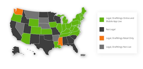 DraftKings Promo Code Available States