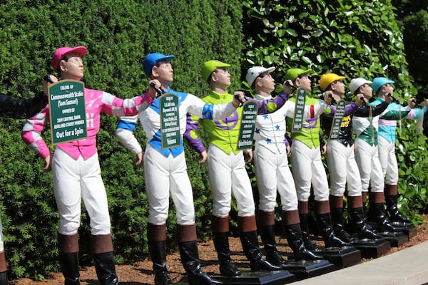 Keeneland’s Jockey Garden features 11 statues commemorating winners of past races. Contributed by Jane Owen