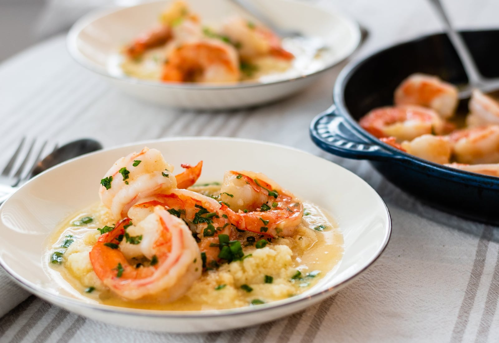 Keto Shrimp and Cauliflower Grits still gives you a rich sauce. CONTRIBUTED BY HENRI HOLLIS