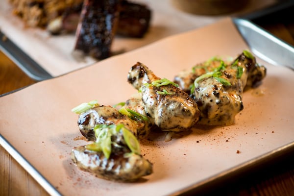 Smoked Wings, dry rubbed with white sauce. Photo credit- Mia Yakel.