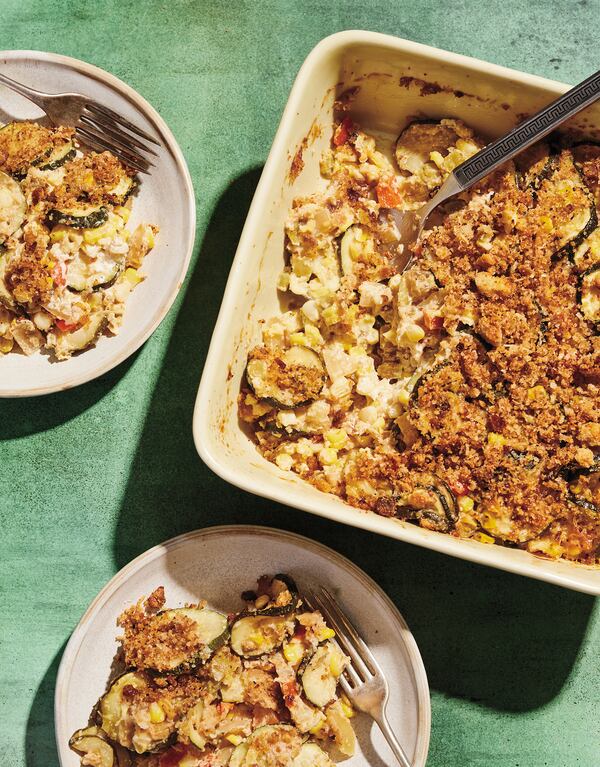 Zucchini, Corn, and Red Pepper Casserole can be made ahead and served for any occasion. — From “Zucchini Love: 43 Garden-Fresh Recipes for Salads, Soups, Breads, Lasagnas, Stir-Fries, and More” by Cynthia Graubart (Storey, $14.99).
(Courtesy of Joseph Keller)