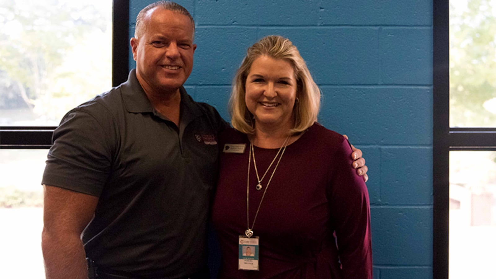 Superintendent Chris Ragsdale with Barbara Truluck.