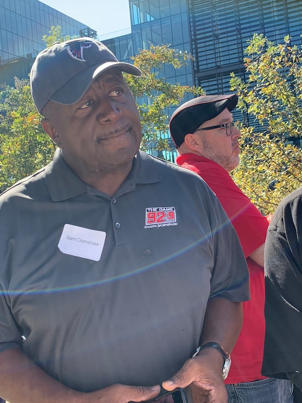 92.9/The Game weekend host Sam Crenshaw at the 10th anniversary party October 22, 2022 at New Realm Brewery off the Beltline. RODNEY HO/rho@ajc.com