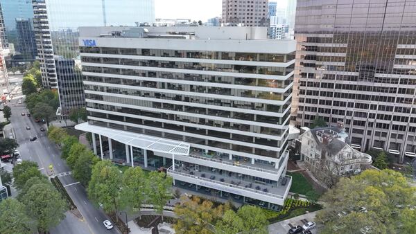 In this aerial image, you can see the building where The Atlanta Journal-Constitution relocated its offices to a Midtown building near the Woodruff Arts Center. Miguel Martinez/AJC