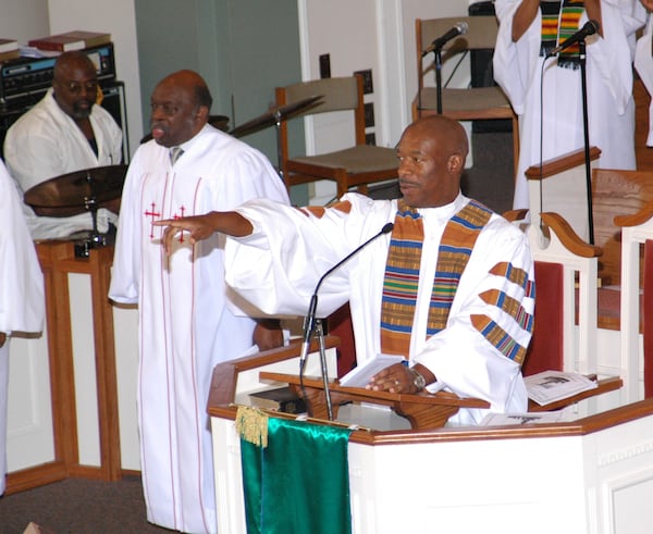 The Rev. Toussaint Hill at Hunter Street Baptist Church in Atlanta.