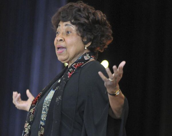 This 2014 photo shows Civil Rights leader Dorothy Cotton, speaking during VSU's Founders Day celebration in Chesterfield County, Va. The Southern Christian Leadership Conference announced that Cotton died Sunday, June 10, 2018. Photo: Patrick Kane/ The Progress Index via AP