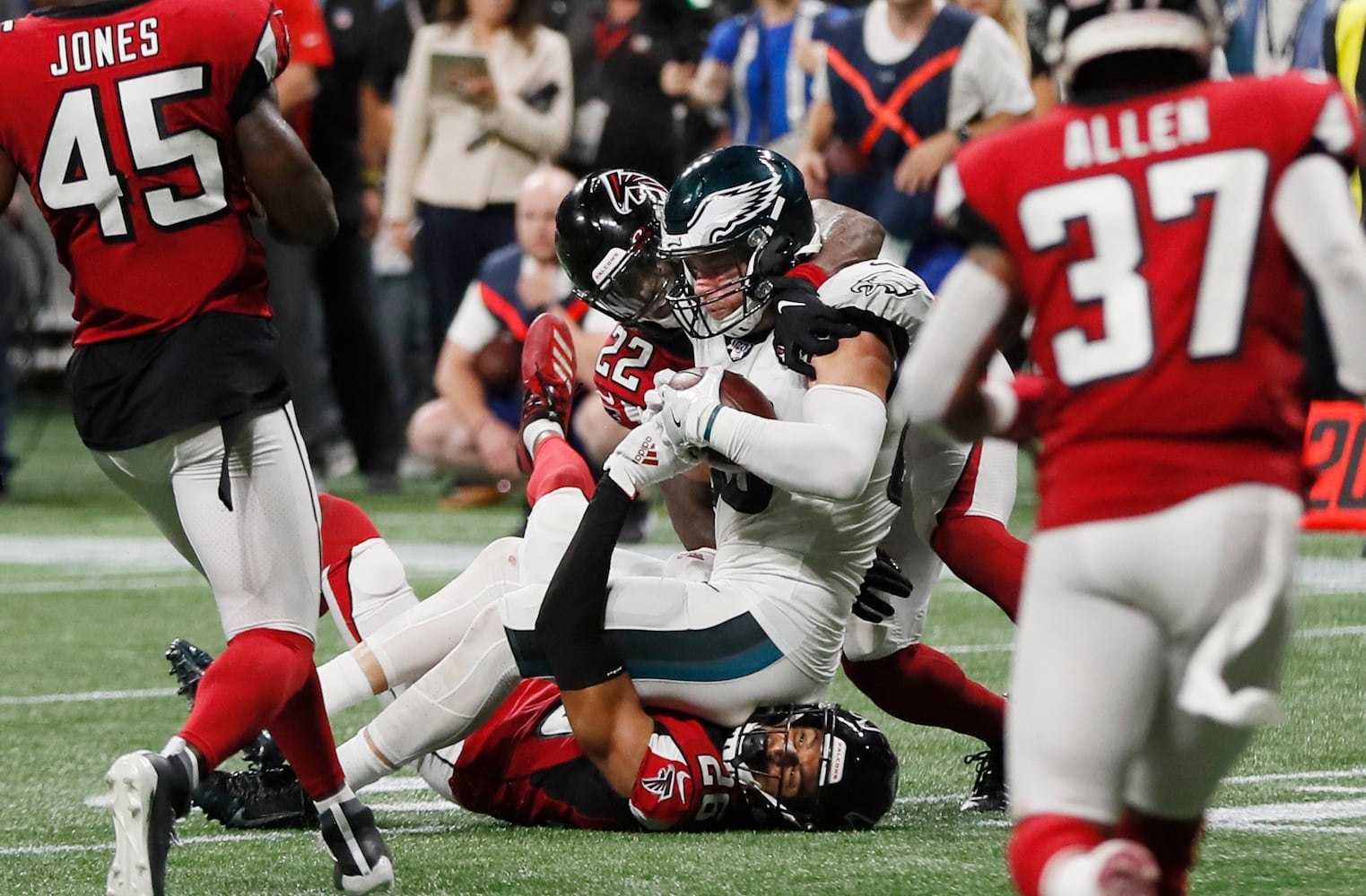 Photos: Falcons outlast Eagles for first win