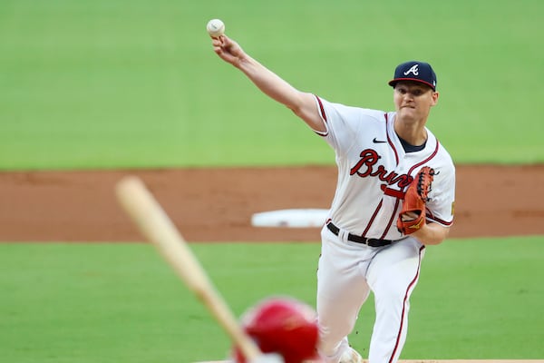 Braves starting pitcher Michael Soroka delivers on Tuesday, Sep. 5, 2023, in Atlanta. Miguel Martinez / miguel.martinezjimenez@ajc.com 