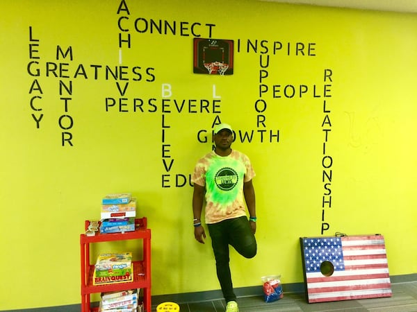 Corey Lewis at his “youth mentoring center” in Marietta. 