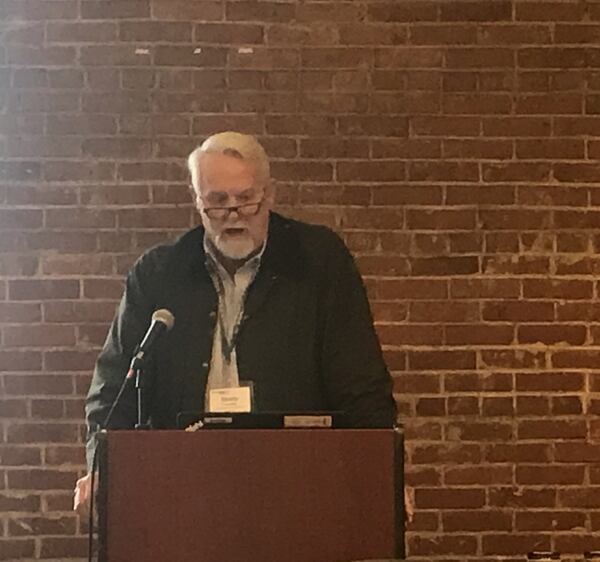 Ronny Shingler, a peanut grower and chairman of the Georgia Organic Peanut Association, discusses the initiative to grow peanuts organically in Georgia. Shingler was among dozens of presenters at the 2020 Georgia Organics conference held Feb. 7-8 in Athens. LIGAYA FIGUERAS / LFIGUERAS@AJC.COM