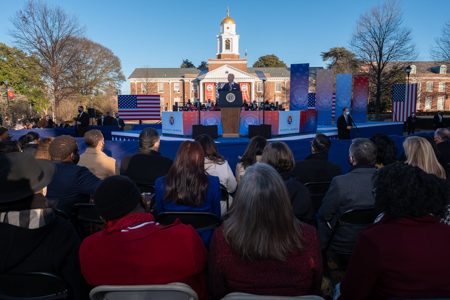 220111-Atlanta-President Joe Biden speaks about voting rights during at Clark Atlanta University on Tuesday, Jan. 11, 2022.  Ben Gray for the Atlanta Journal-Constitution