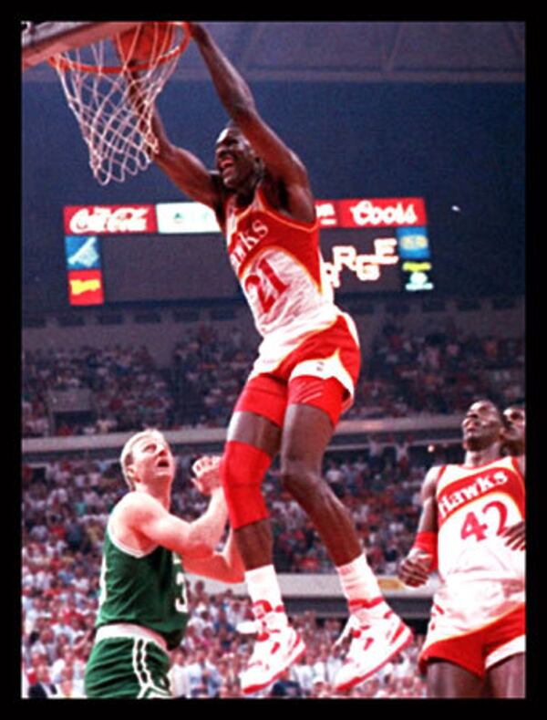 He wasn't known as the Human Highlight Reel for nothing. Dominique Wilkins has to be considered the greatest dunker off two feet of all time.