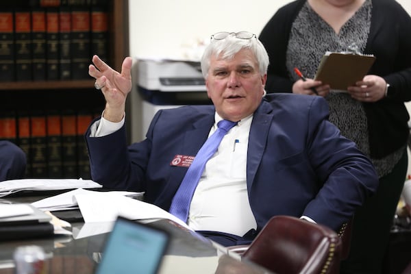 State Rep. Jay Powell presents a bill for a digital tax to the House Ways and Means Subcommittee on Public Finance and Policy at the Georgia Capitol in February 2018. Georgia lawmakers are considering a tax on everything from Netflix to e-books, from internet phones to satellite TV service. Legislators say money raised for the tax would fund construction of rural internet lines. PHOTO / JASON GETZ