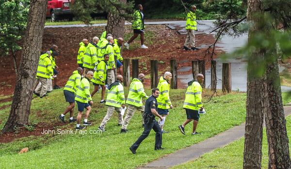 A search for Imani Colvin, 8, intensified Friday morning with a helicopter, mounted horses and Atlanta police recruits grid searching at Perkerson Park. 