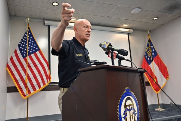 Georgia Bureau of Investigation Director Vic Reynolds speaks to members of the press during a press conference to update the investigation into the June 12 death of Rayshard Brooks, who was shot and killed at a Wendy’s while running from police, at GBI Headquarters on Saturday, June 13, 2020. (Hyosub Shin / Hyosub.Shin@ajc.com)