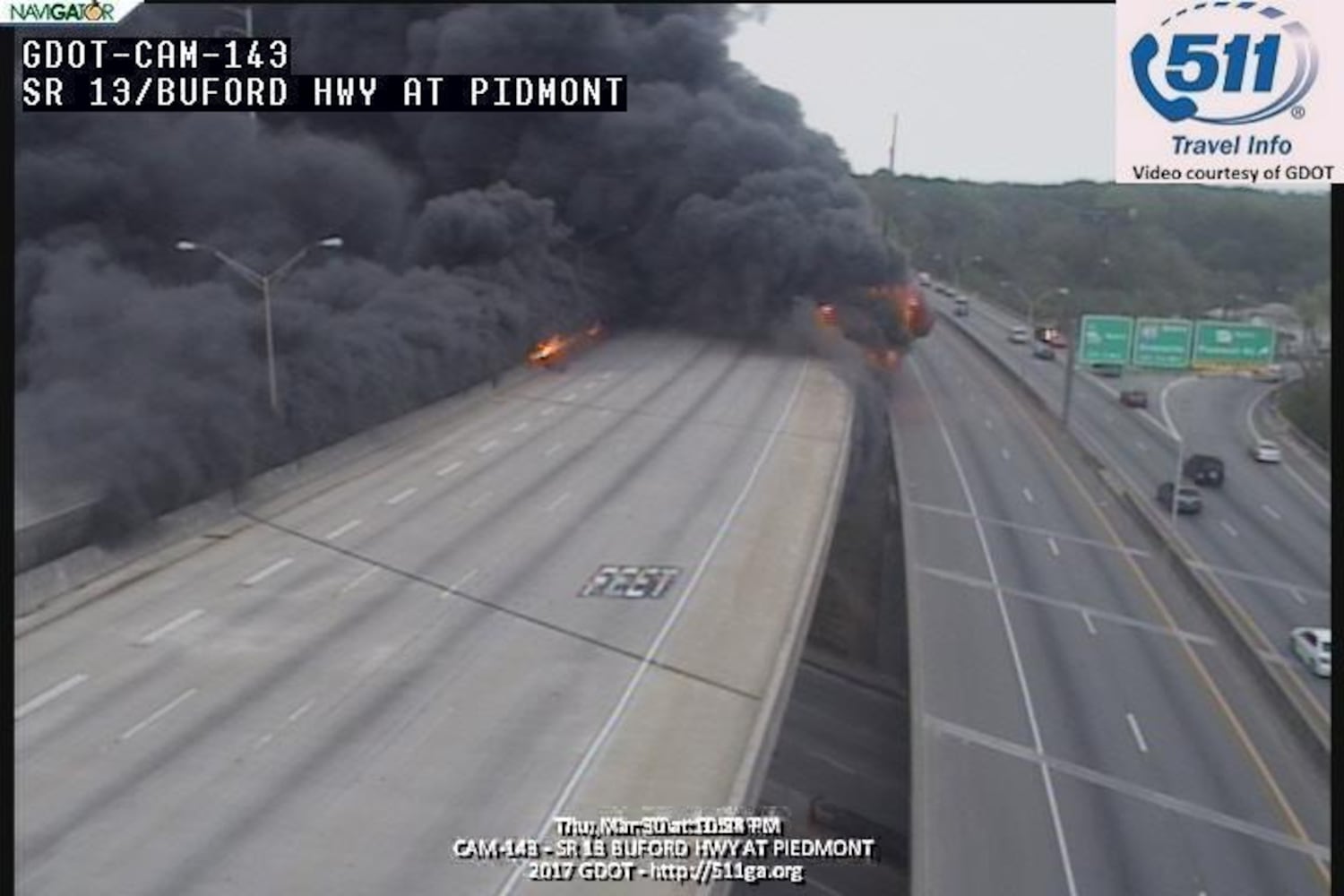 I-85 bridge collapse and fire