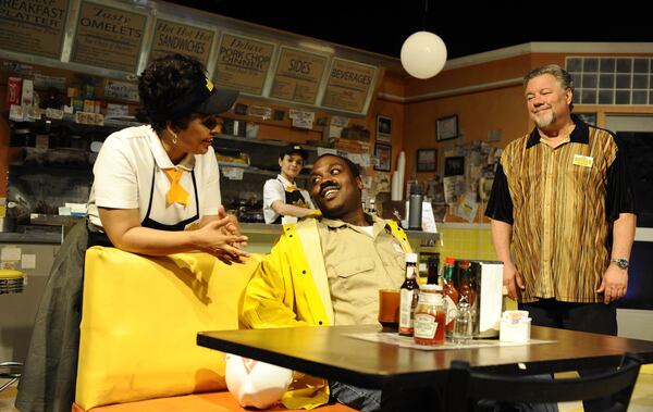 Horizon Theatre will premiere Atlanta playwrights Larry Larson and Eddie Levi Lee’s “A Waffle Palace Christmas.” It’s a holiday sequel to their 2012 hit “The Waffle Palace,” which featured Marguerite Hannah (from left), Maria Rodriguez Sager, Enoch King and Larson. CONTRIBUTED BY HORIZON THEATRE