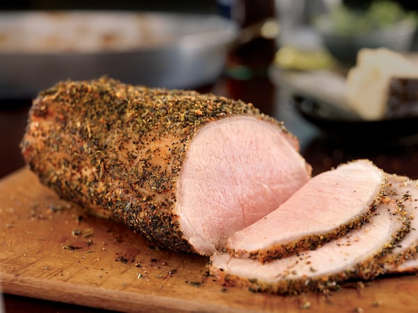 Pork Loin Roast is rubbed with an herbed pepper blend.