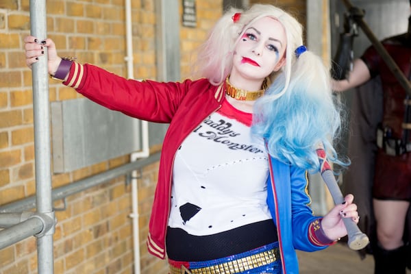 A cosplayer as Harley Quinn during Day 1 of the London Super Comic Con at Business Design Centre on August 25, 2017 in London, England.  (Photo by Ollie Millington/Getty Images)