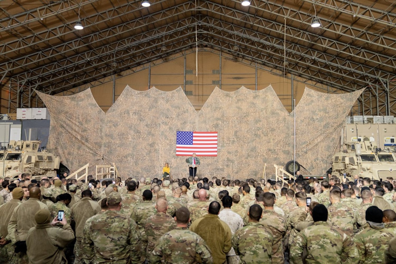 Trump makes unannounced visit to troops in Iraq