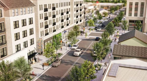 This is a rendering of Lulah Hills, the new name for North DeKalb Mall, which will be demolished and redeveloped into a mixed-use district.