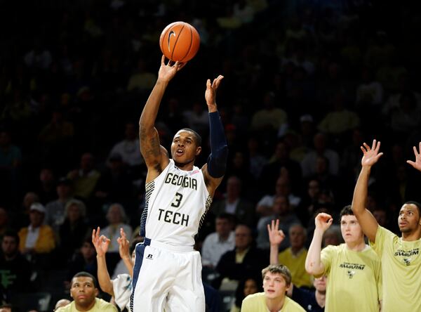 FILE - In this Feb. 7, 2015, file photo, Georgia Tech's Marcus Georges-Hunt shoots the ball in the second half of an NCAA college basketball game against Wake Forest in Atlanta. Georgia Tech star Marcus Georges-Hunt will miss the ACC tournament because of a broken foot. He fractured the fifth metatarsal bone in his right foot early in Tuesday night's, March 3, 2015, 81-49 loss to No. 19 North Carolina. Georges-Hunt is Georgia Tech's leading scorer. (AP Photo/David Goldman, File) Georgia Tech forward Marcus Georges-Hunt, whose season is over after breaking his foot on Tuesday, said that "It's been a rough season" but that he wants to go back and look at game video to see what he could have done better. (ASSOCIATED PRESS)