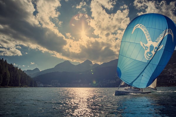 Sailing on Lake St. Moritz in the Swiss Alps. Contributed by Filip Zuan/St. Moritz Tourism