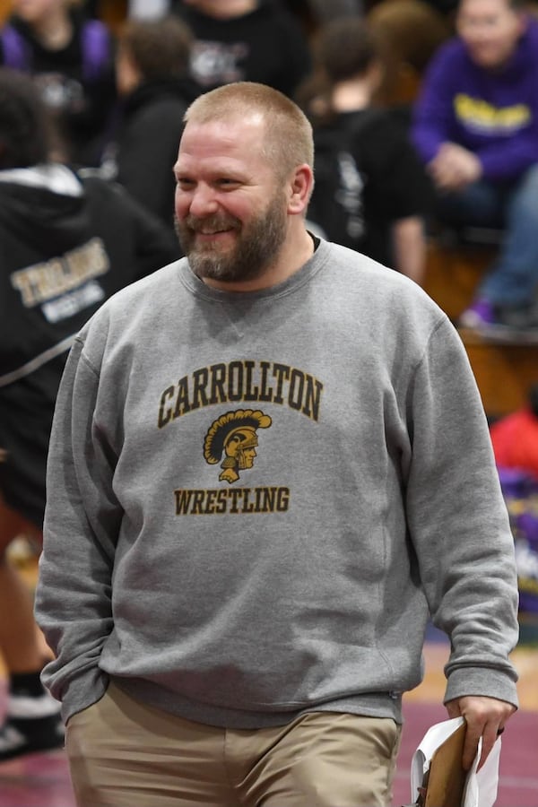 Allen Newton is the head coach of the girls wrestling program at Carrollton. (Photo by Jim Lussier)