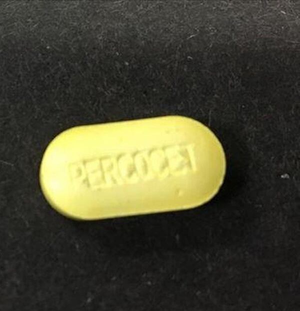 Investigators believe fake Percocet pills like this one were linked to dozens of overdoses in Middle Georgia last June. Photo Contributed.