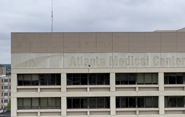 Aerial photo shows Wellstar Atlanta Medical Center, which closed six months ago, Wednesday, April 26, 2023, in Atlanta. Wellstar has said it closed the AMC hospital because it was not financially feasible to keep it open. (Hyosub Shin / Hyosub.Shin@ajc.com)