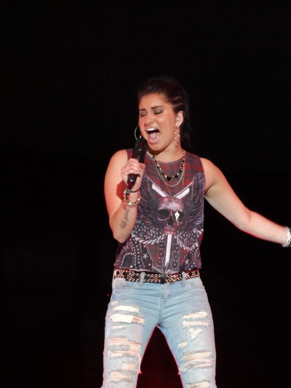 Jena Irene was the most dynamic presence on stage. Here she is doing "Gimme Shelter." (Malaya? The most manic, of course.) CREDIT: Rodney Ho/rho@ajc.com