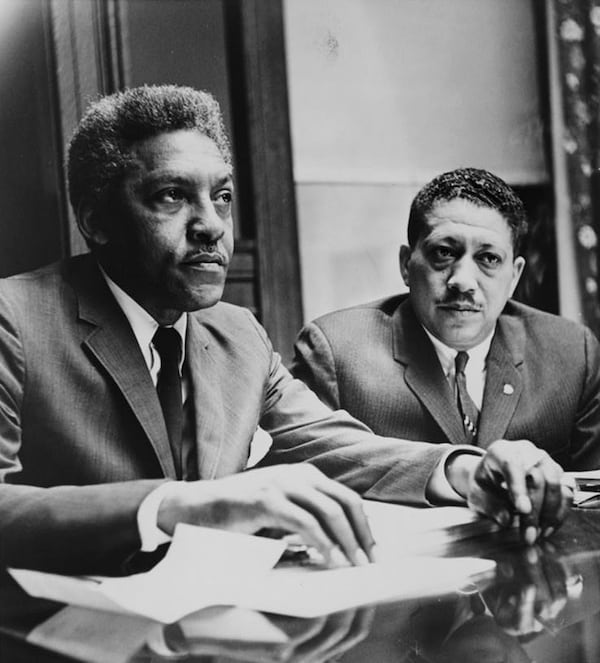 Bayard Rustin (left) and Dr. Eugene Reed (right) at the Freedom House in 1964. CONTRIBUTED BY AL RAVENNA / LIBRARY OF CONGRESS