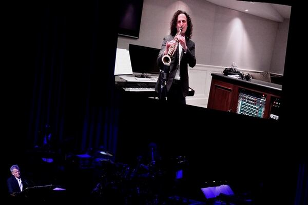 Kenny G joined David Foster by video to play on "St. Elmo's Fire." Foster played a sold-out show at Atlanta Symphony Hall on March 3, 2019. Photo: Melissa Ruggieri/Atlanta Journal-Constitution