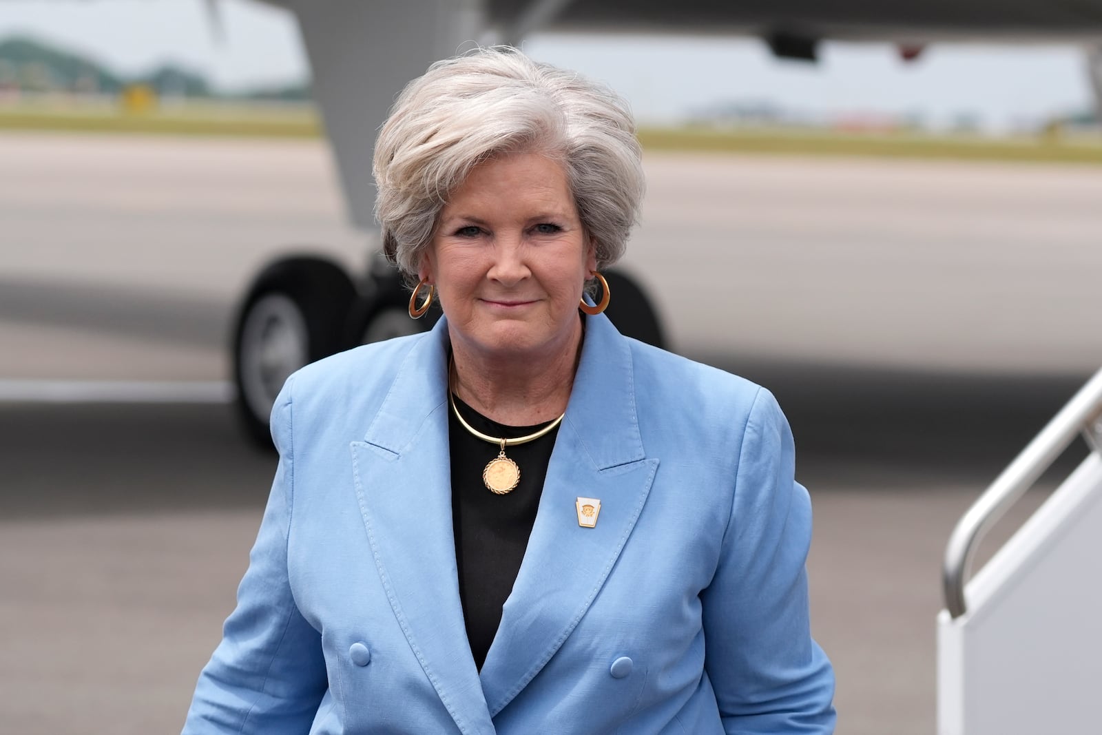 FILE - Trump co-campaign manager Susie Wiles is seen at Nashville International Airport as Republican presidential candidate former President Donald Trump arrives, July 27, 2024, in Nashville, Tenn. (AP Photo/Alex Brandon, File)