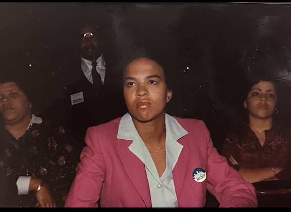 Lisa Young Alston attends a 1981 campaign event for her father, Andrew Young, who was running for Atlanta mayor. (Courtesy of Susan Ross)