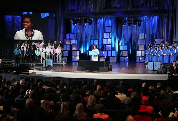 FEB. 9, 2011: Later the same day, Michelle Obama spoke at North Point Church in Alpharetta for the same "Let's Move" campaign. (PHIL SKINNER / pskinner@ajc.com)