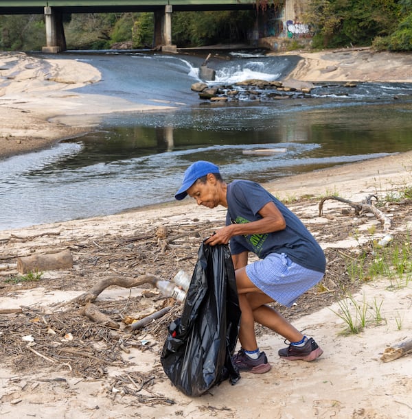 Jacqueline Echols, president of the South River Watershed Alliance, is at the Panola Shoals Trailhead in Stonecrest.  PHIL SKINNER FOR THE ATLANTA JOURNAL-CONSTITUTION