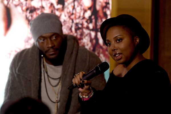 “Underground’s” co-creator Misha Green and actor Aldis Hodge, who plays Noah, speak at the Blackhouse Foundation’s Clips & Conversations event in Park City, Utah, home of the Sundance Film Festival. The show films in Savannah. GUSTAVO CABALLERO / GETTY IMAGES FOR WGN AMERICA