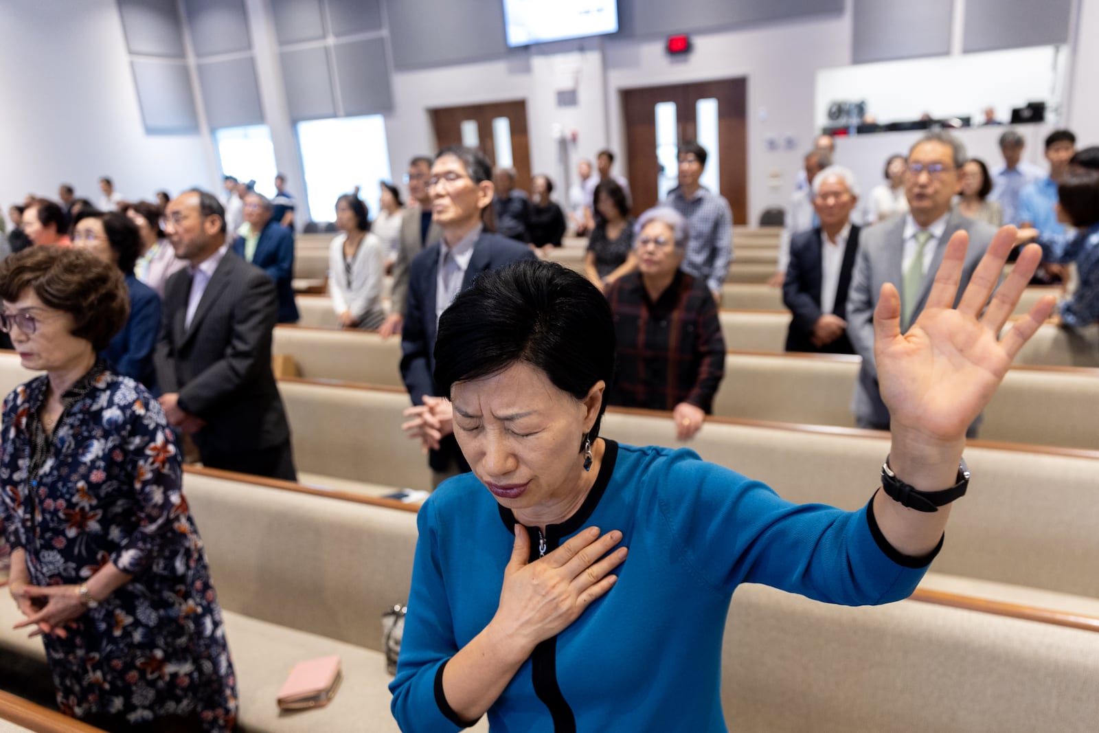 Korean Central Presbyterian Church of Atlanta head pastor the Rev. Byeong Han said it's his job as a community leader to help create an informed electorate, such as Soonji Yang, who worshiped at the church on Sunday, Oct. 6, 2024. "I see my role as helping to foster informed and responsible citizenship," Han said. "In my church, we have encouraged the congregation to vote. The second-generation, young church members are volunteering to help the first generation by giving rides to the polls and (providing) translation service at their vote."