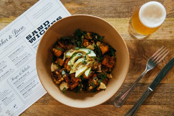 Butcher & Brew’s Tropical Bowl includes couscous, mango, avocado, pickled red onion, black beans, baby kale, feta and balsamic cherry sauce. CONTRIBUTED BY: Maven Restaurant Group.