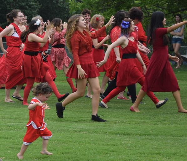 Running down that hill: The 2016 Most Wuthering Heights Day Ever event in Atlanta's Candler Park. Photo by Shane Harrison/sharrison@ajc.com