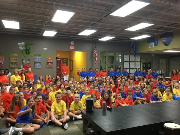 Students and staff at Gracepoint School pose for a picture. (Courtesy of GRACEPOINT School)