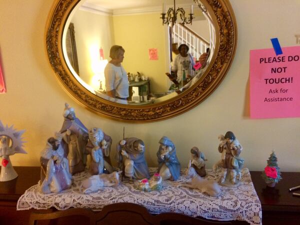 The Hope family’s Lladro Nativity figurines up for bid. Photo by Bill Torpy