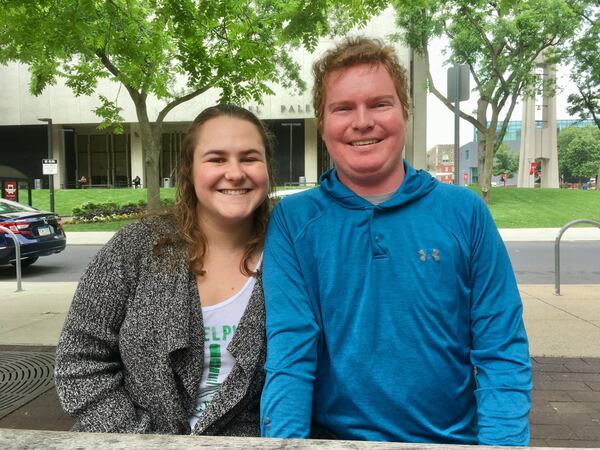 Kane Ivers-Osthus met his girlfriend Sarah Galbraith at Temple, where she was taking classes. They posed for a photo on the Temple campus on May 17, 2019.