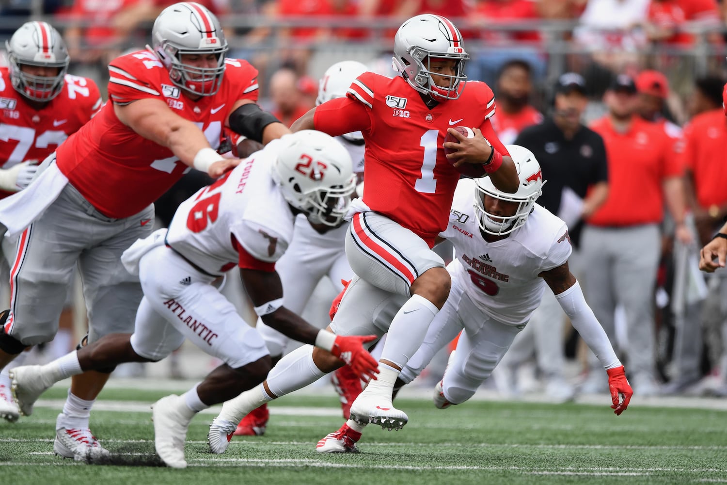 Photos: Ex-Bulldog Justin Fields makes debut in Ohio State uniform