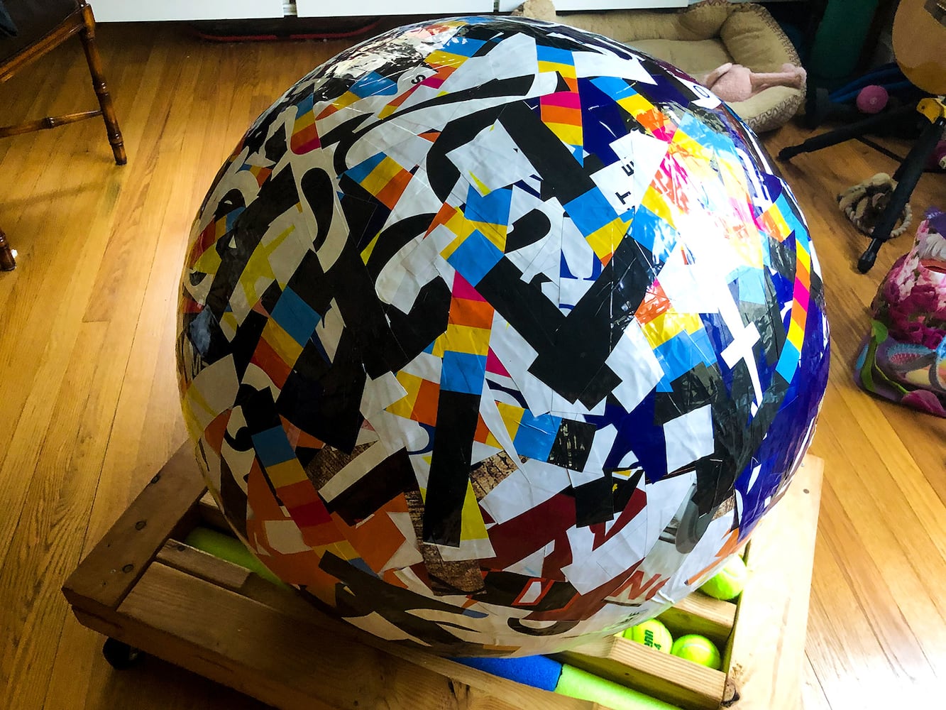 Photos: How to build the world's biggest (maybe) sticker ball