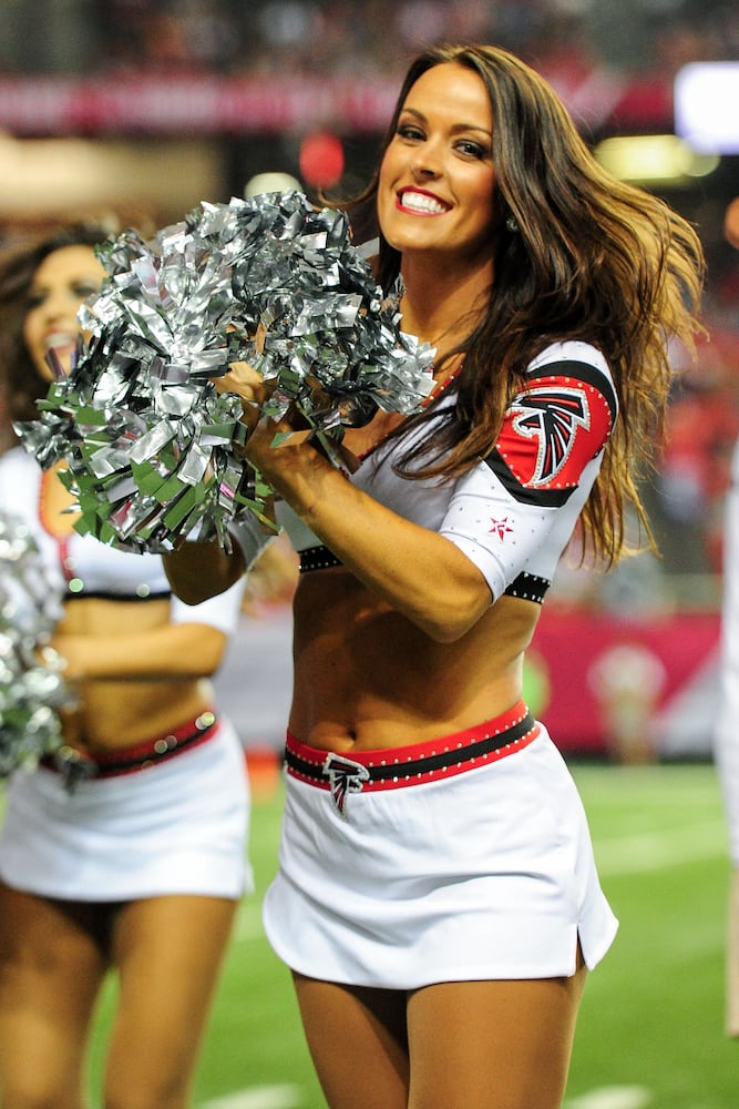 NFL cheerleaders perform at preseason games