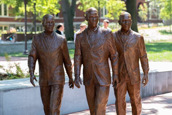 “The Three Pioneers,” by Atlanta artist Martin Dawe, depicts for first Black students to enroll at Georgia Tech. 
Courtesy of Georgia Institute of Technology/Christopher Moore